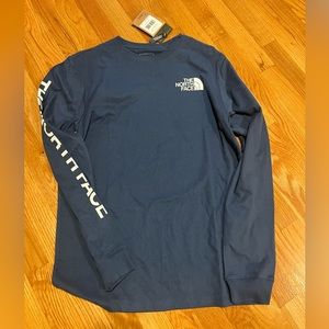 NWT- Long sleeve, navy blue, Northface T-shirt, adult medium